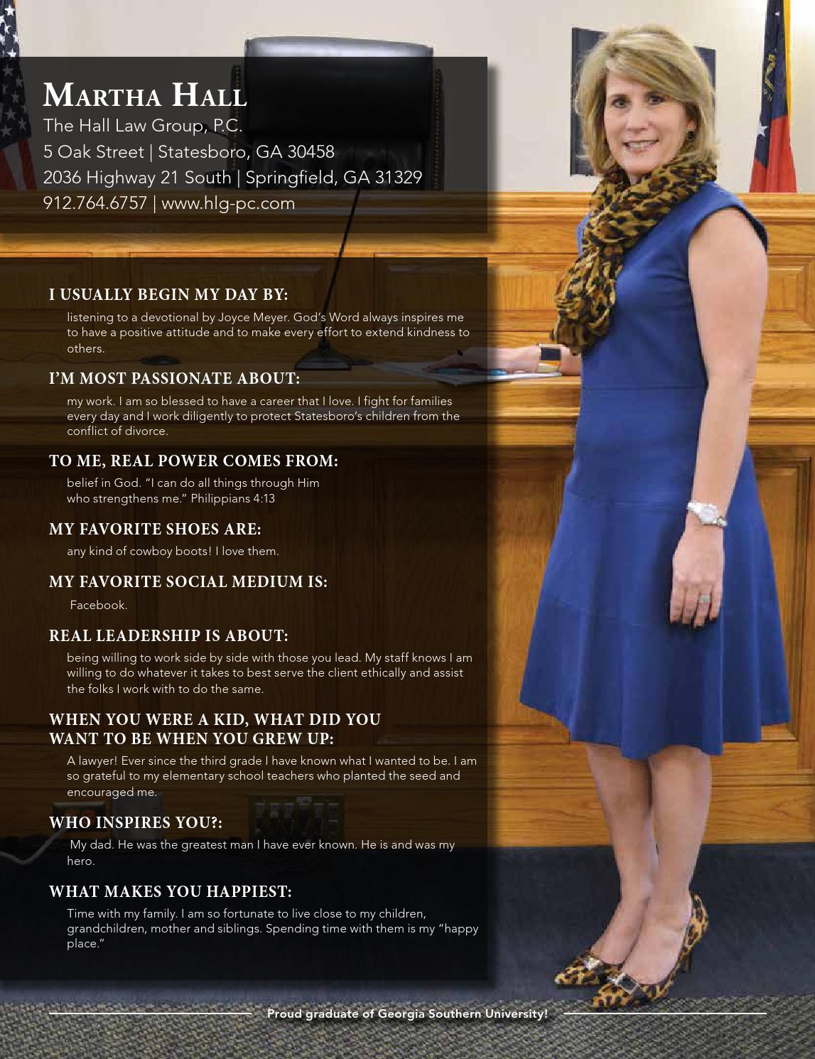 Martha Hall | Hall Law Group, P.C. | Statesboro Ga | Effingham Ga | Springfield Ga