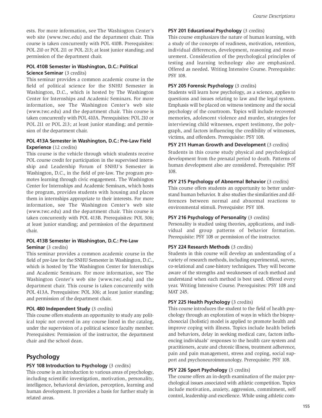 SNHU Undergraduate Catalog 20082009 by Southern New Hampshire