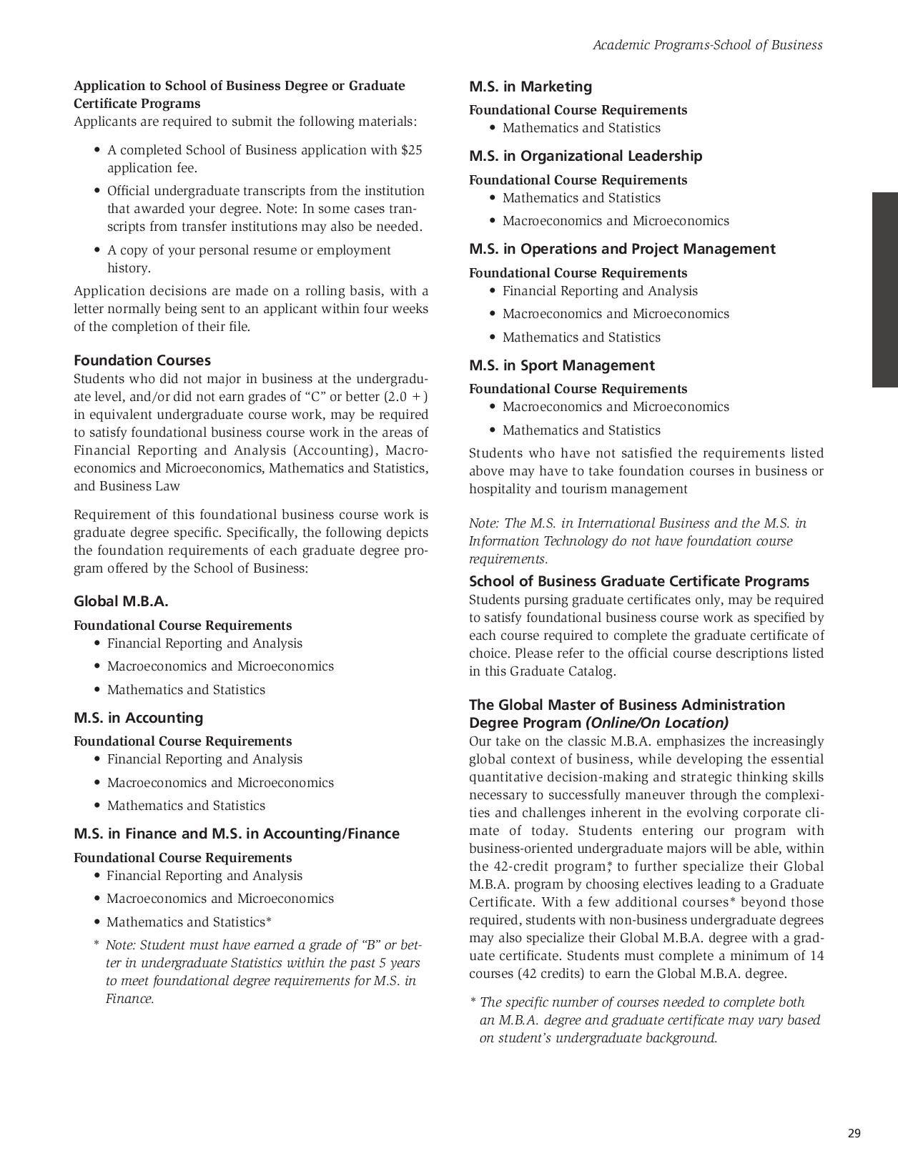 SNHU Graduate Catalog 20082009 by Southern New Hampshire University