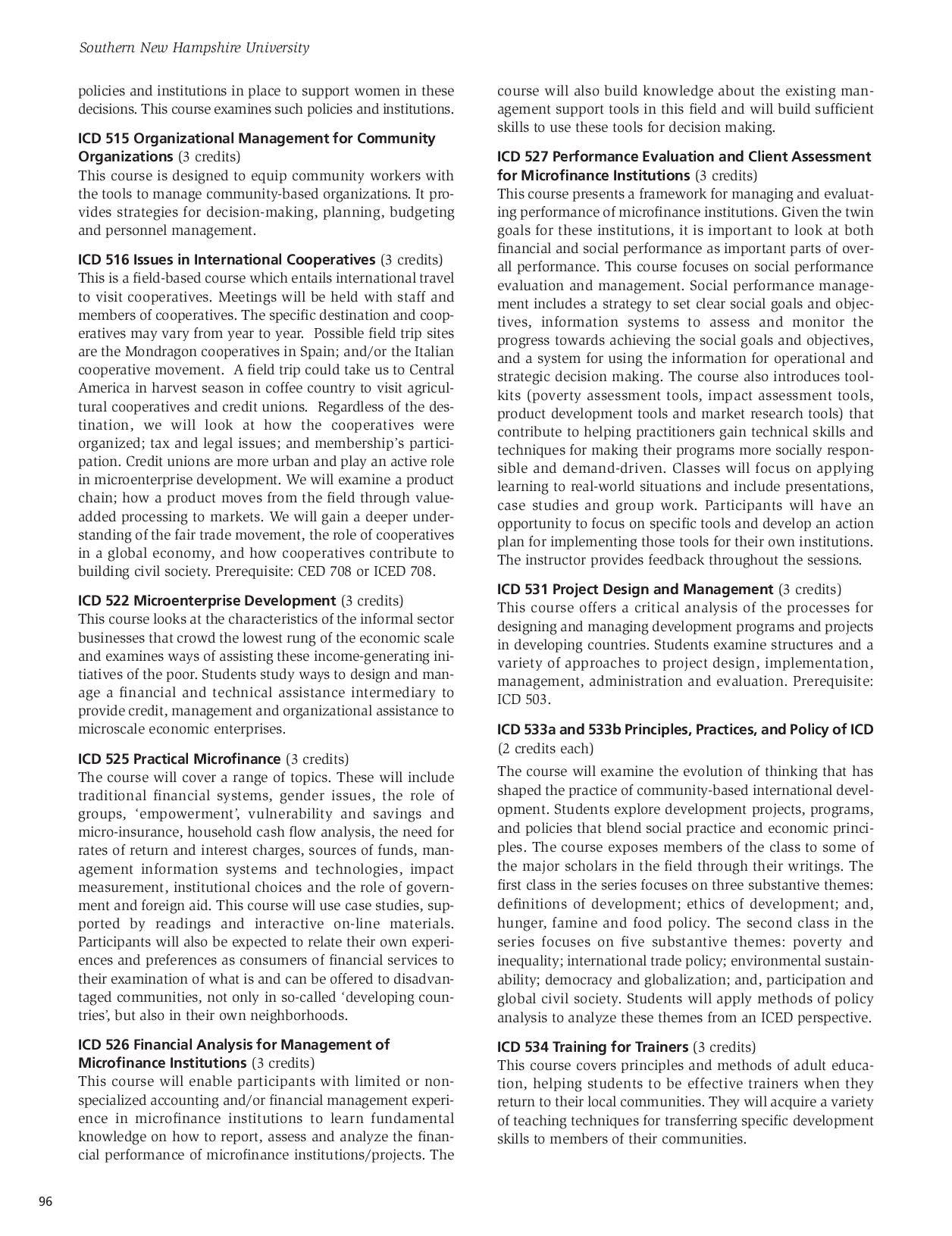 SNHU Graduate Catalog 20082009 by Southern New Hampshire University