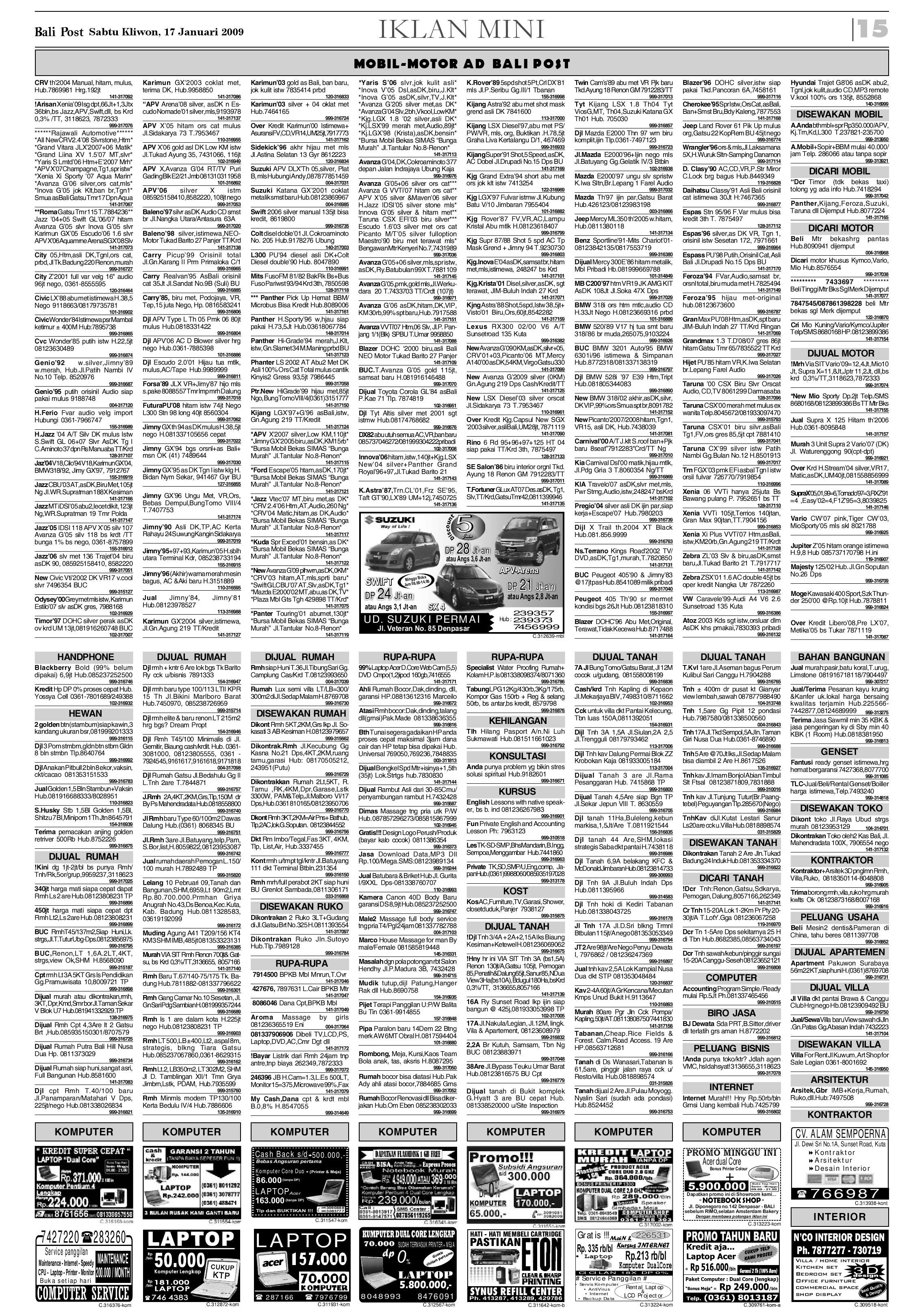 Bali Post Sabtu 17 Januari 2009 By E Paper KMB Issuu