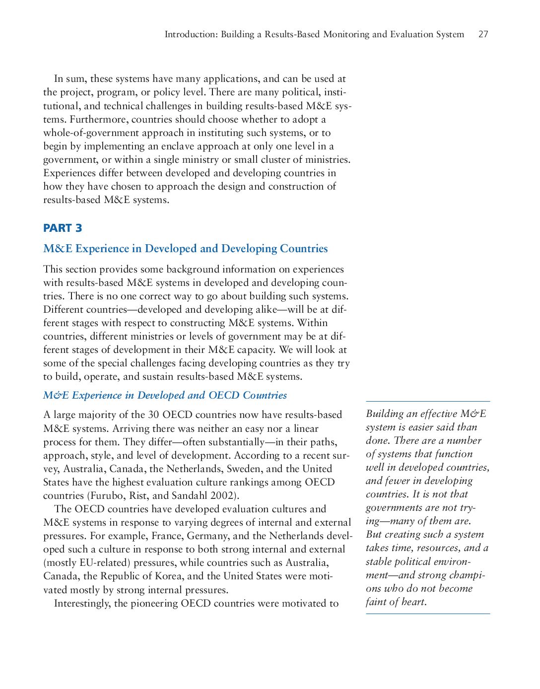 Ten Steps To A Results Based Monitoring And Evaluation System By World 