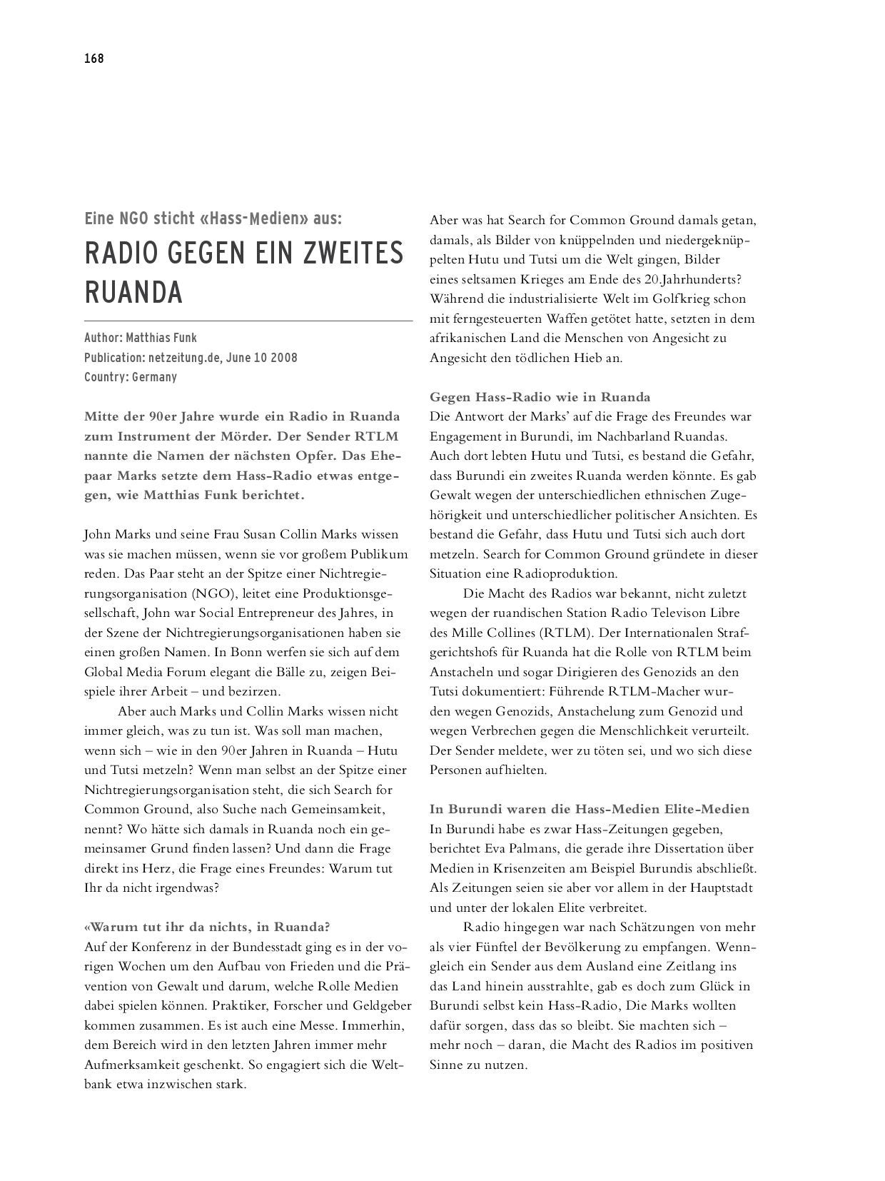 Documentation of the Deutsche Welle Global Media Forum 2008 by Deutsche