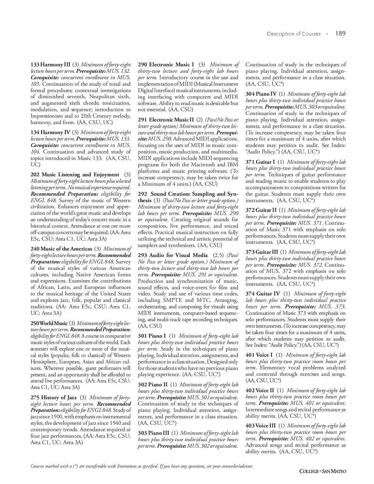 College of San Mateo 2008/2009 Catalog by College of San Mateo Issuu