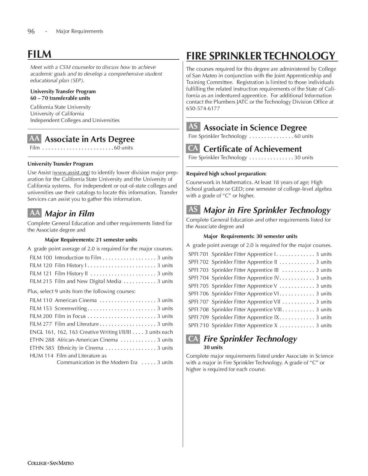 College of San Mateo 2008/2009 Catalog by College of San Mateo Issuu