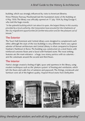 Manchester Central Library. A brief guide to the history & Architecture ...