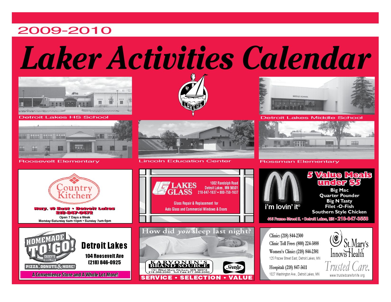 DL School Activities Calendar by Detroit Lakes Newspapers - Issuu