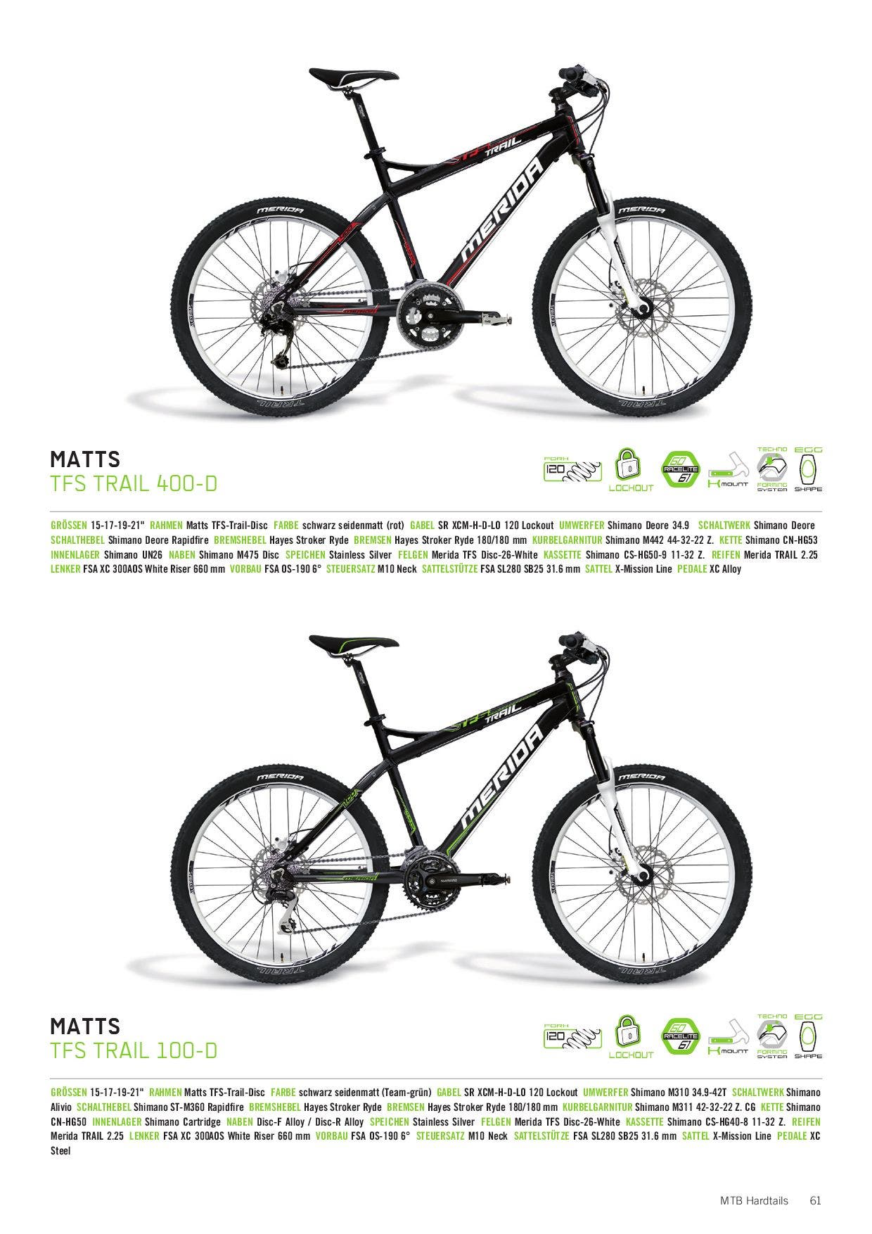 MERIDA（メリダ） MATTS TFS 100 Merida Matts TFS 100 2013 - Specifications | Reviews | Shops