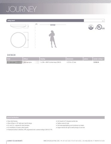 Pinhook Branding LLC Oxygen 吸顶灯 Mount 目录 第 17 页