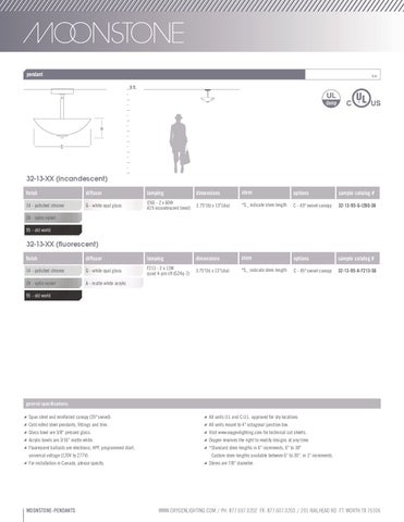 Pinhook Branding LLC 灯饰目录 · Oxygen 吊线灯 Catlaog 第 15 页