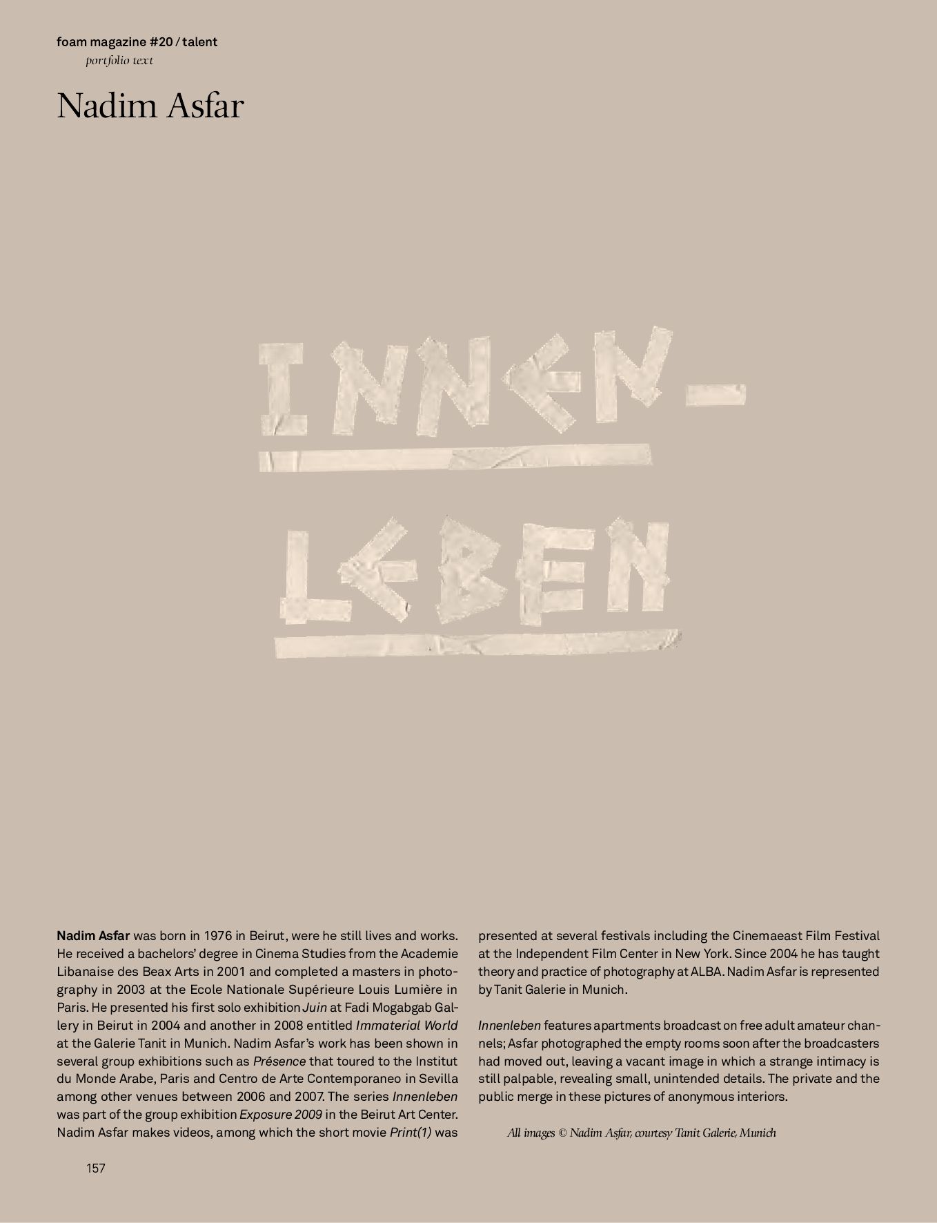 PREVIEW Foam Magazine #20, Talent Issue picture