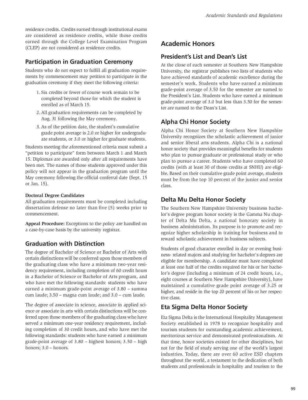 SNHU Undergraduate Catalog 20092010 by Southern New Hampshire