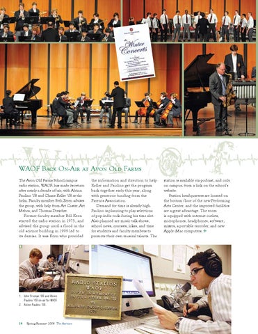 Avonian Summer 2008 By Avon Old Farms School Issuu issuu