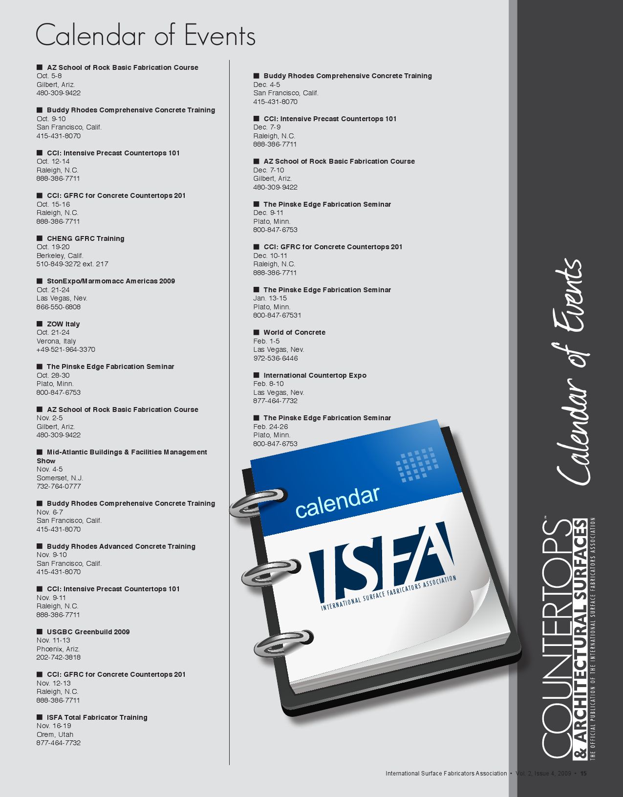 Isfa S Countertops Architectural Surfaces Vol 2 Issue 4 2009