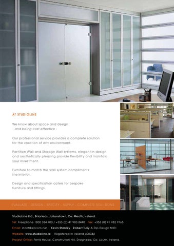 StudioLine Workplace Environments http://www.studioline.ie/ 灯饰手册 /StudioLine%20Wall%20Systems%2048pg%20A4 Email 第 5 页