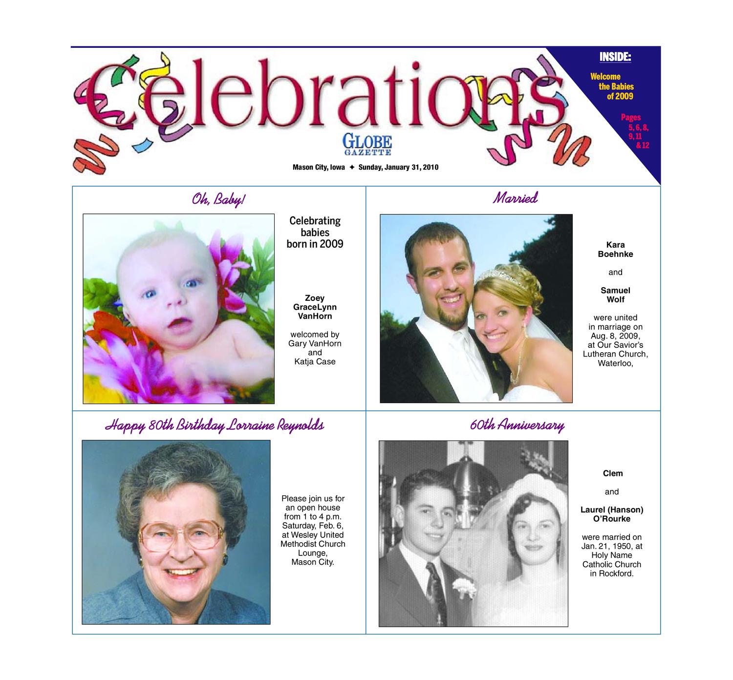 Celebrations 1-29-10 by Globe Gazette - Issuu