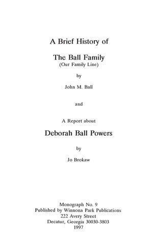A Brief History of the Ball Family 第 3 页