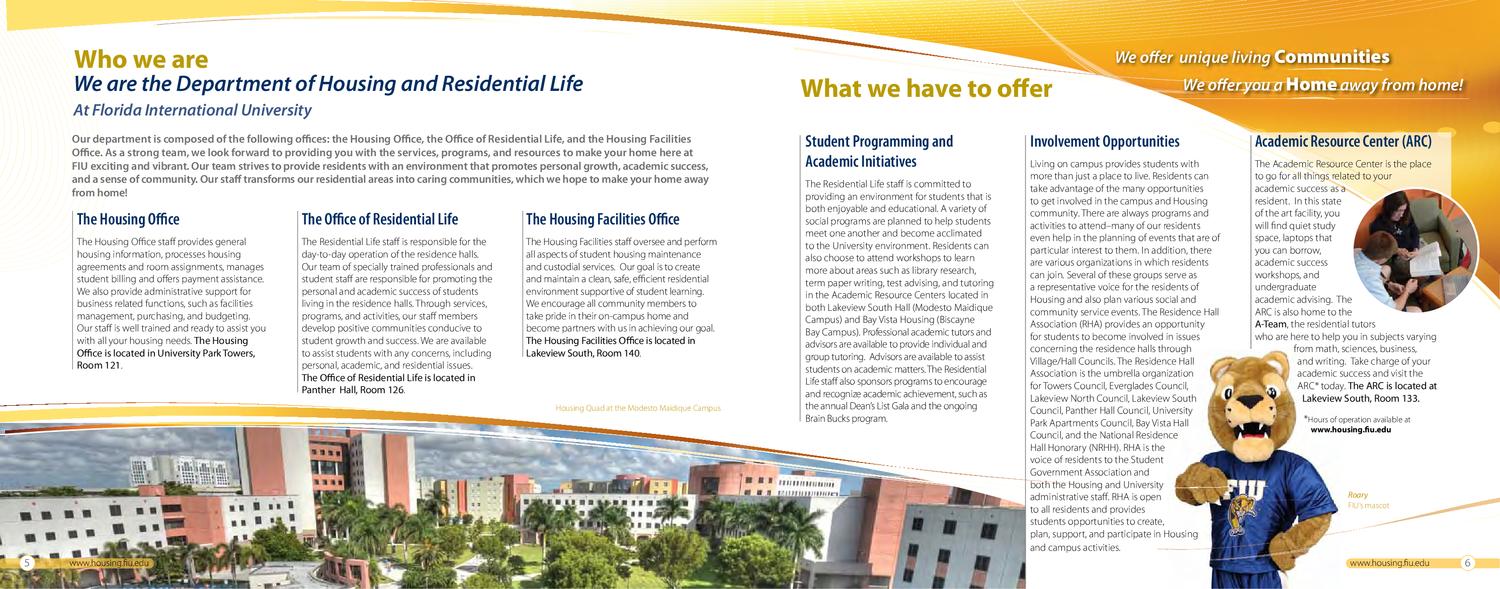 Housing and Residential Life Student Housing Brochure by FIU - Issuu