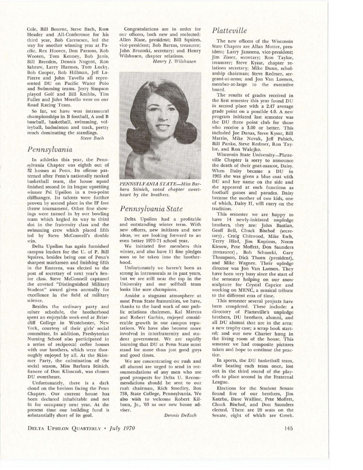 Quarterlysummer1970 By Delta Upsilon Issuu Quarterlysummer1970 By Delta Upsilon Issuu