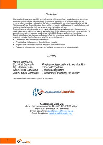 Quaderno Tecnico LInea Vita Comed 第 4 页