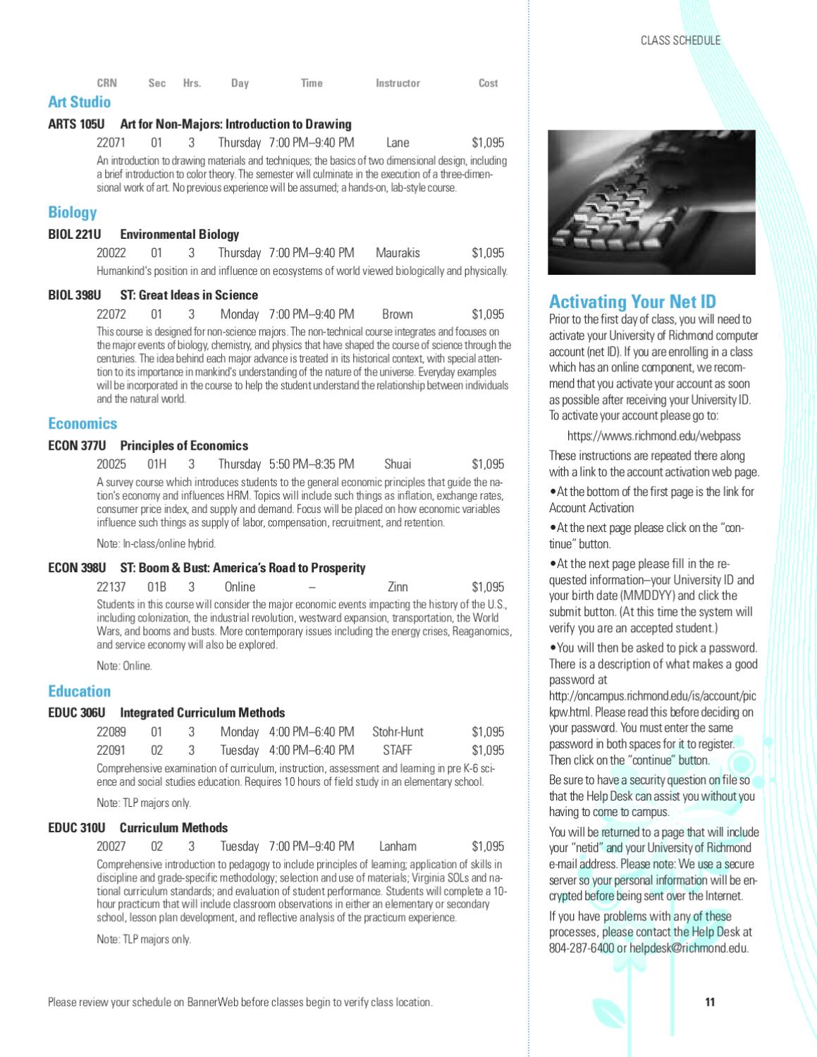 Spring 2010 Schedule Of Classes By School Of Professional