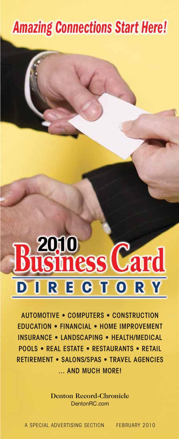 Denton Business Card Directory 2010 by Denton Media Company Issuu