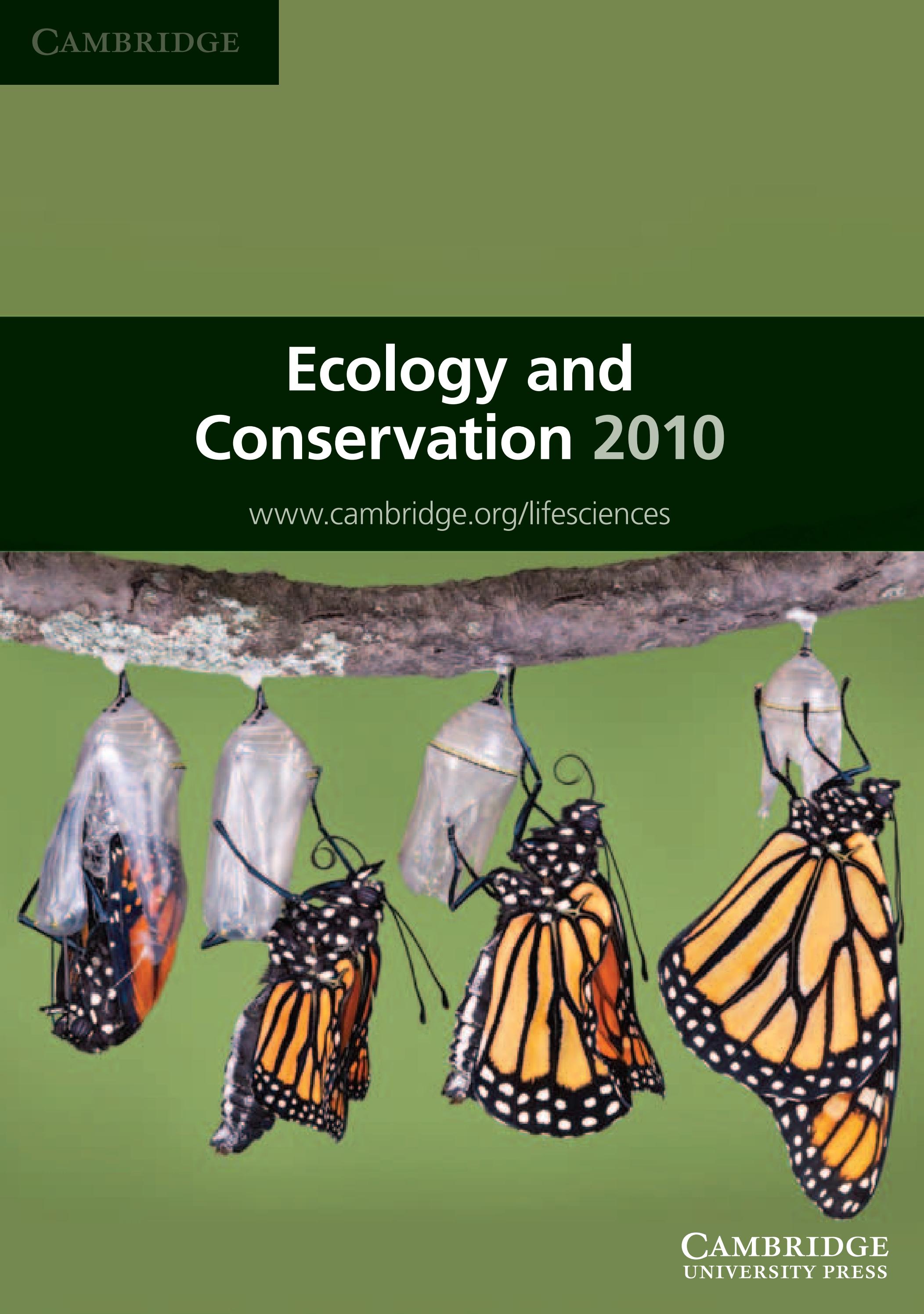 Ecology and Conservation Catalogue 2010 by Cambridge University Press