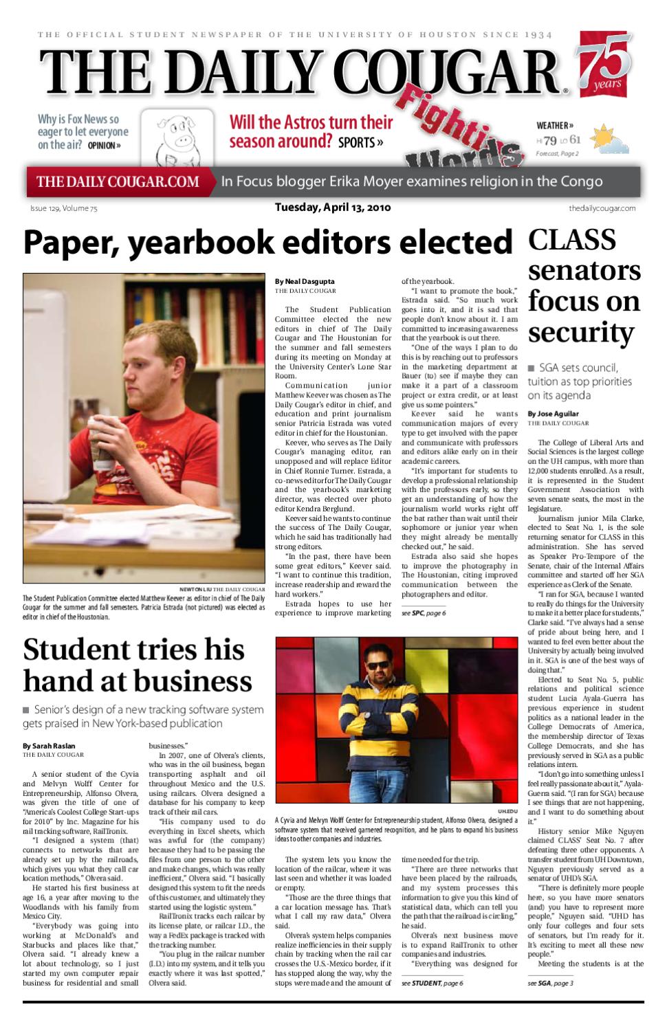 Issue 129, Volume 75 by The Cougar Issuu