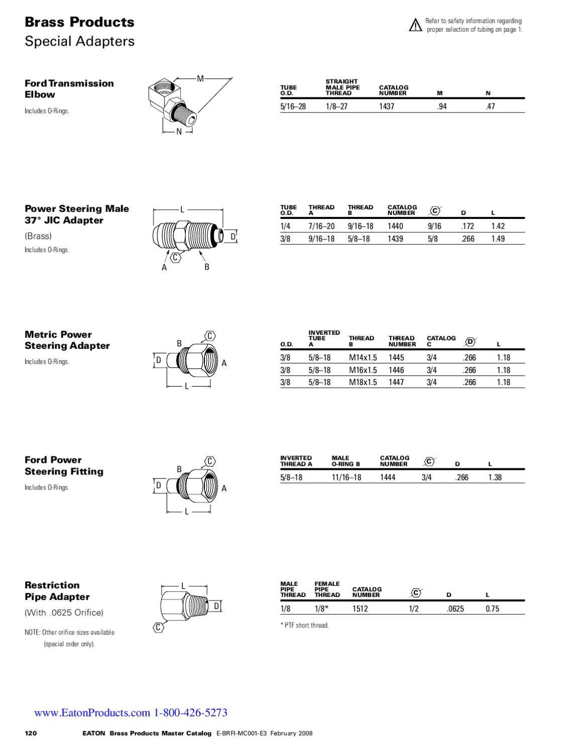 Brass Products Master Catalog Eaton Weatherhead Aeroquip by Murdock
