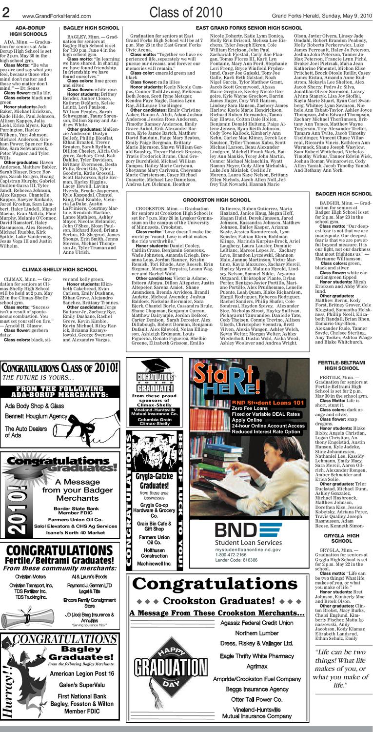 Grand Forks Herald Class of 2010 by Grand Forks Herald Issuu