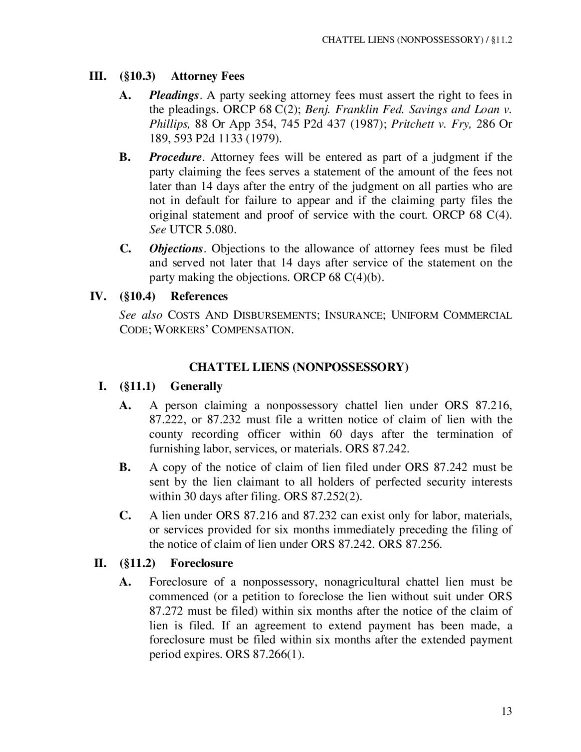 Oregon Statutory Time Limitations Handbook The Red Book by Jerry