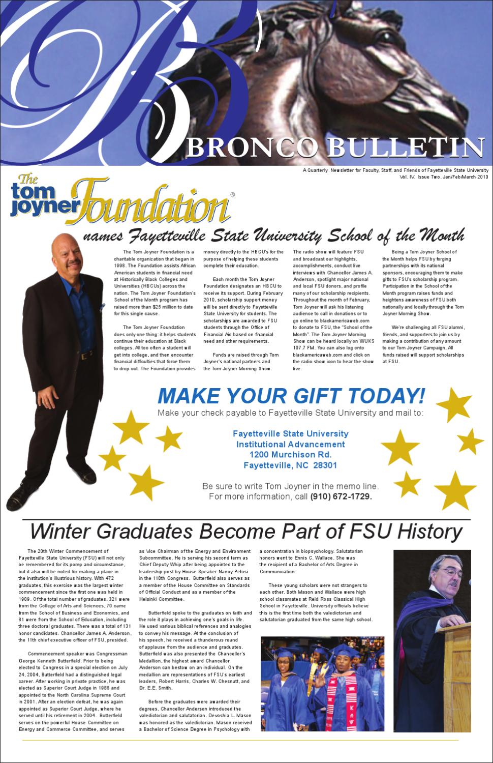 10 Jan Bronco Bulletin By Fayetteville State University Issuu