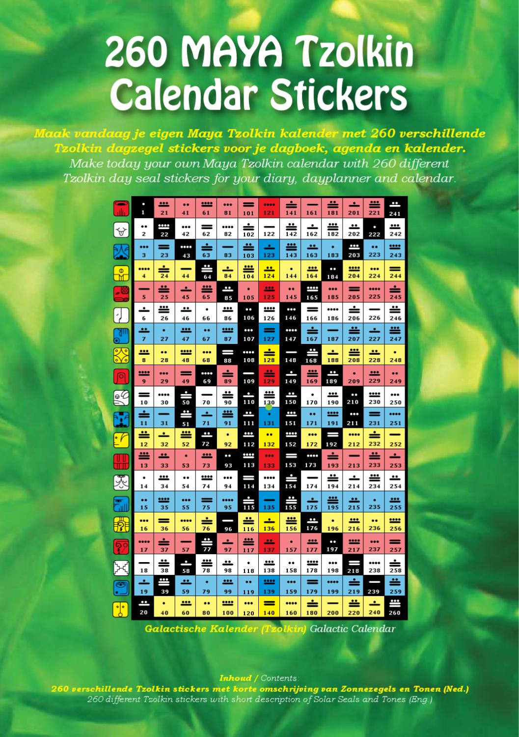 260 Maya Tzolkin Calendar Stickers (English and Dutch) by burokd - Issuu
