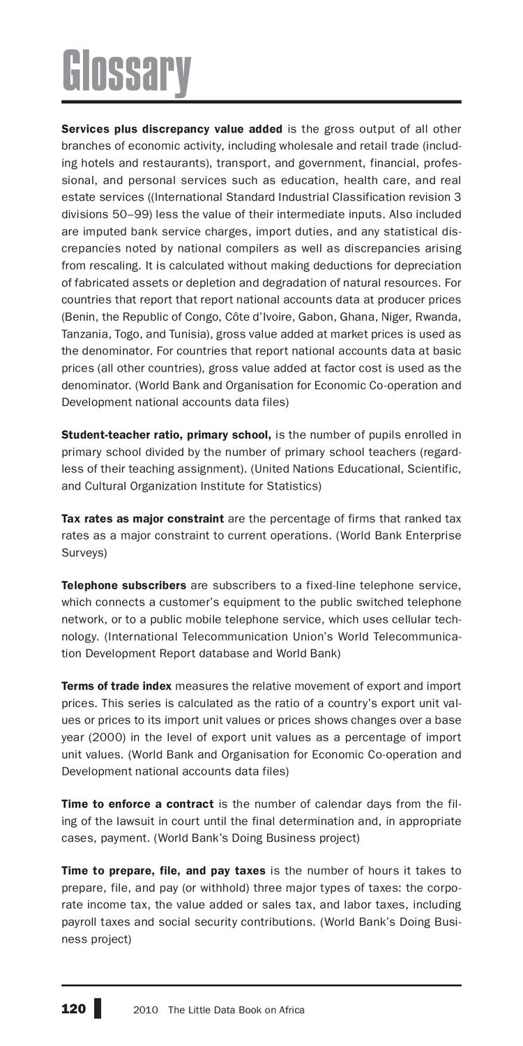 The Little Data Book On Africa 2010 By World Bank Group