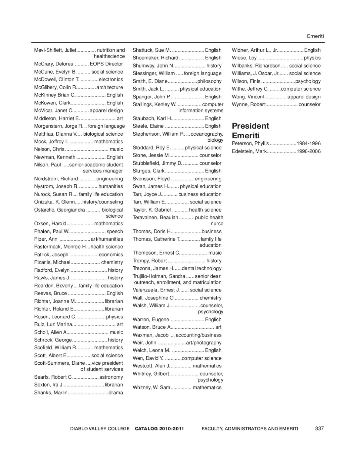 Dvc 10 11 Catalog By Diablo Valley College Issuu