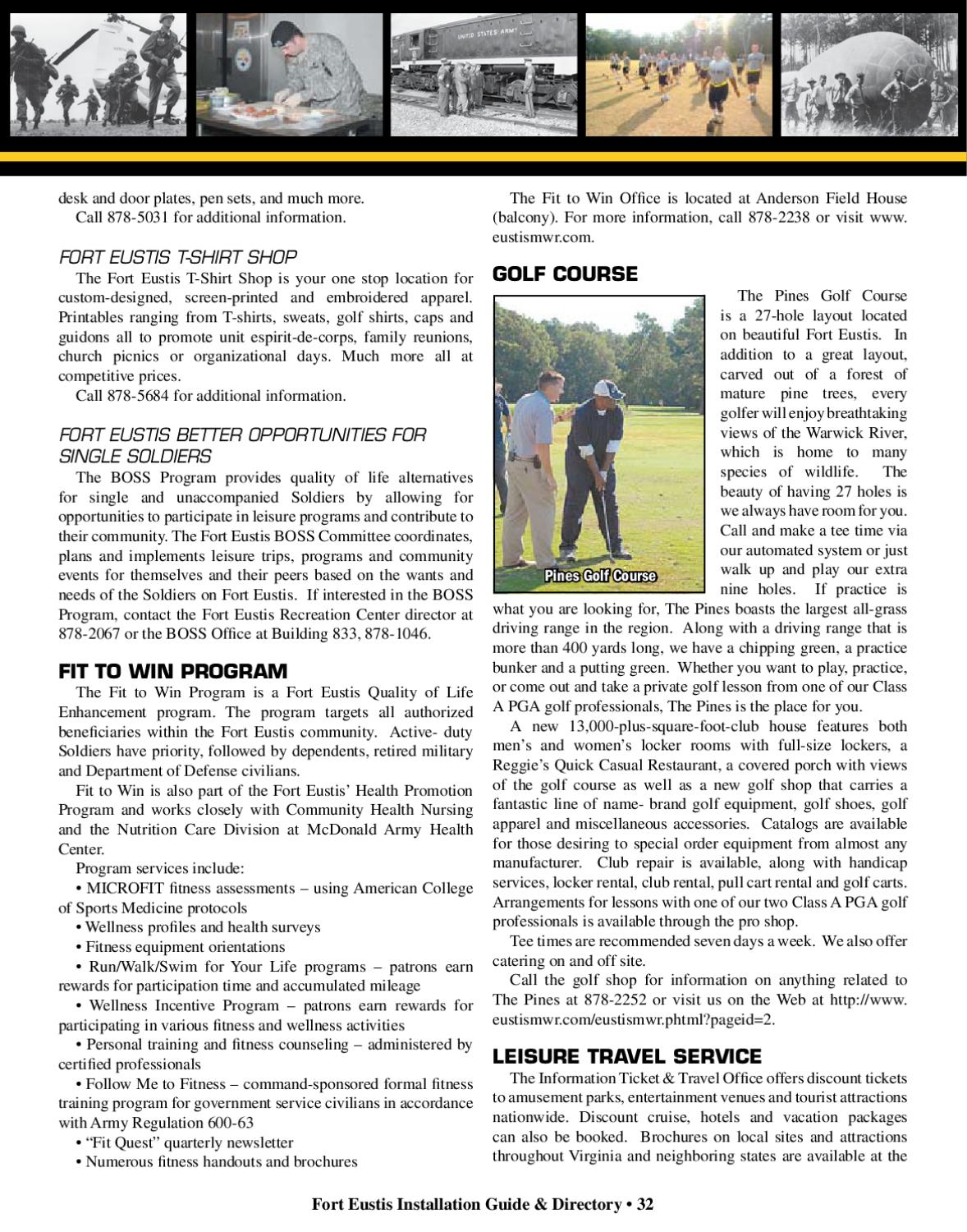 Fort Eustis 2010 Installation Guide and Directory by Military News Issuu