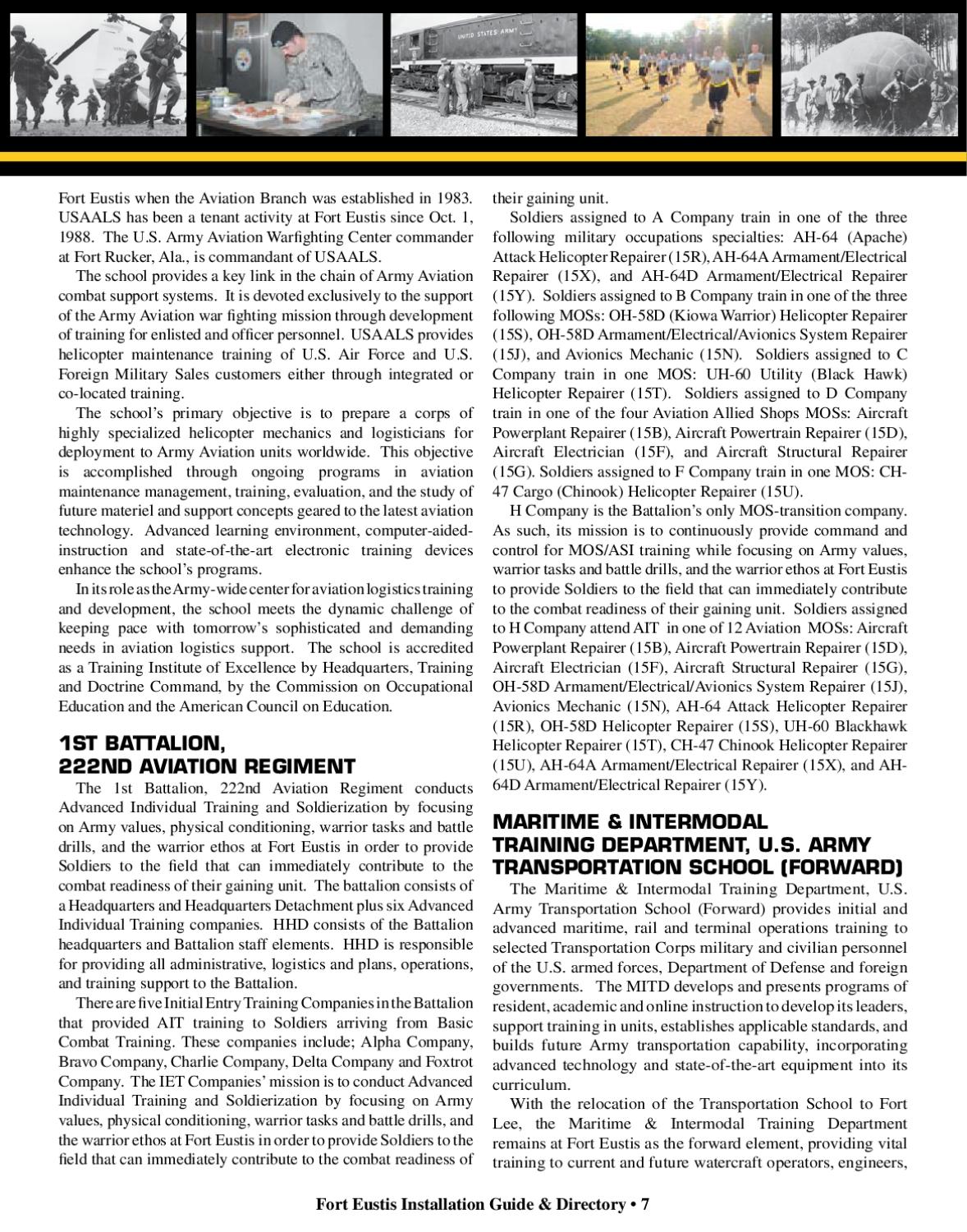 Fort Eustis 2010 Installation Guide and Directory by Military News Issuu