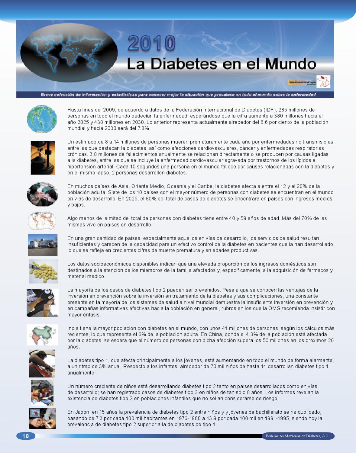 casos de diabetes en todo el mundo
