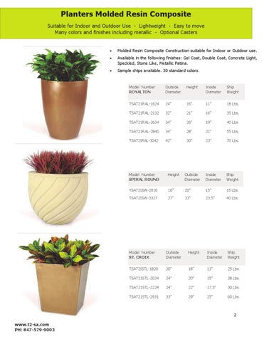T2 Planters 家具目录 第 3 页