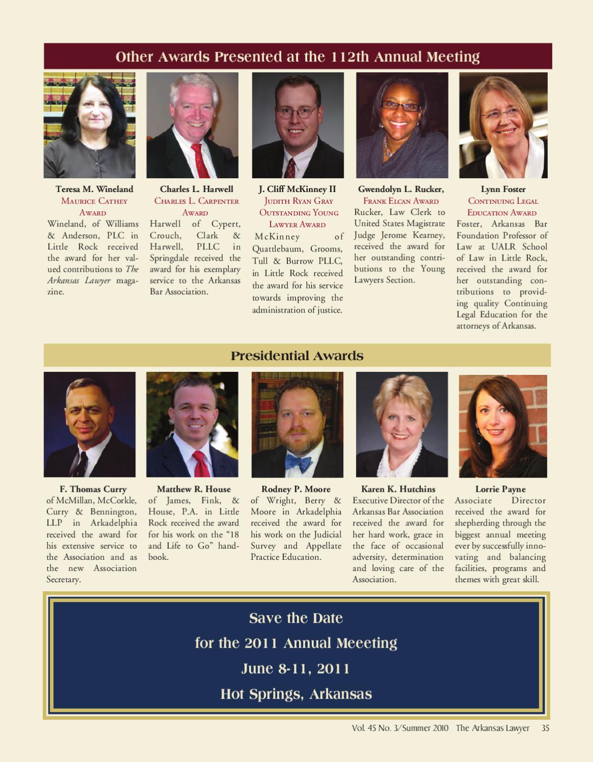 The Arkansas Lawyer magazine Summer 2010 by Arkansas Bar Association