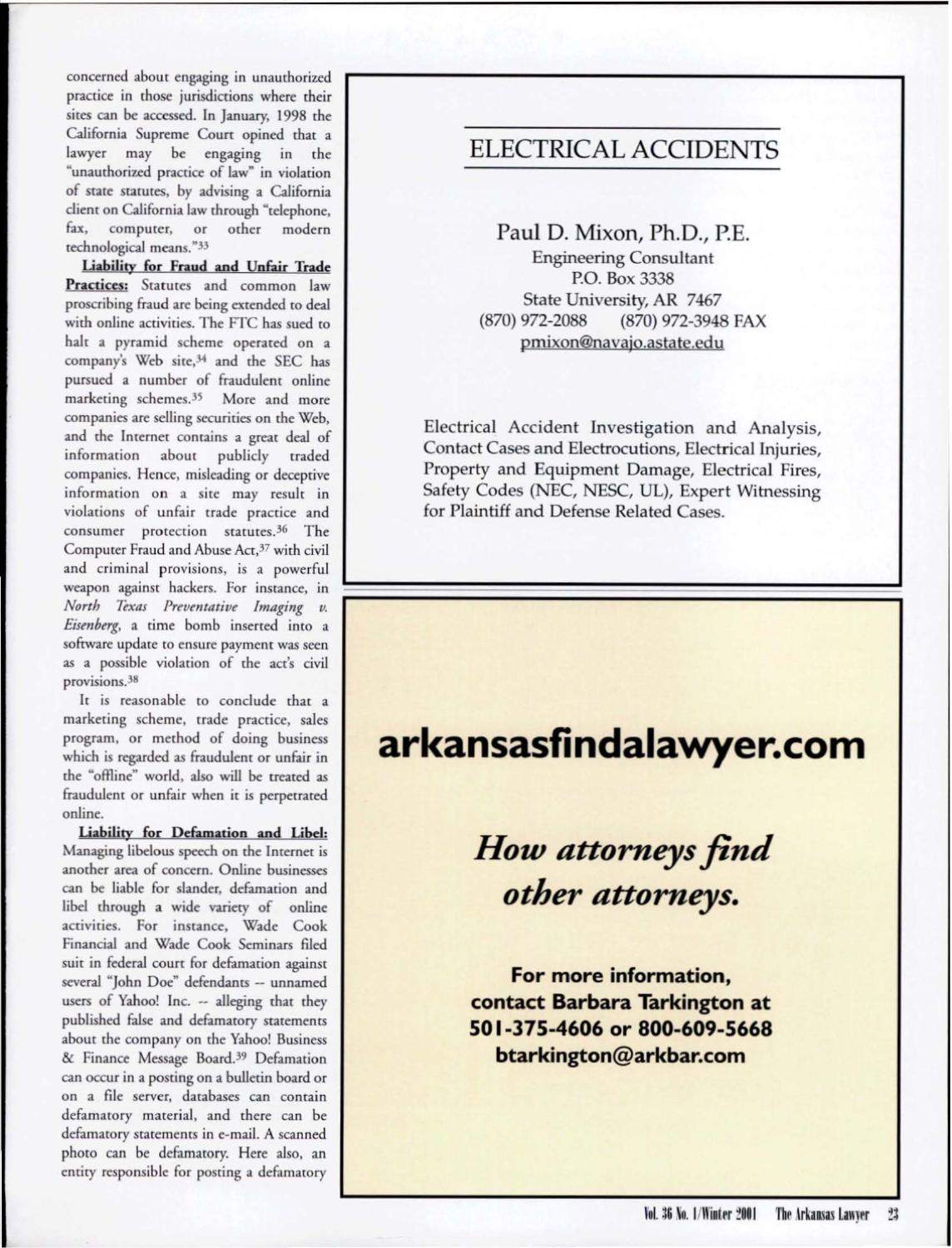 The Arkansas Lawyer magazine Winter 2001 by Arkansas Bar Association