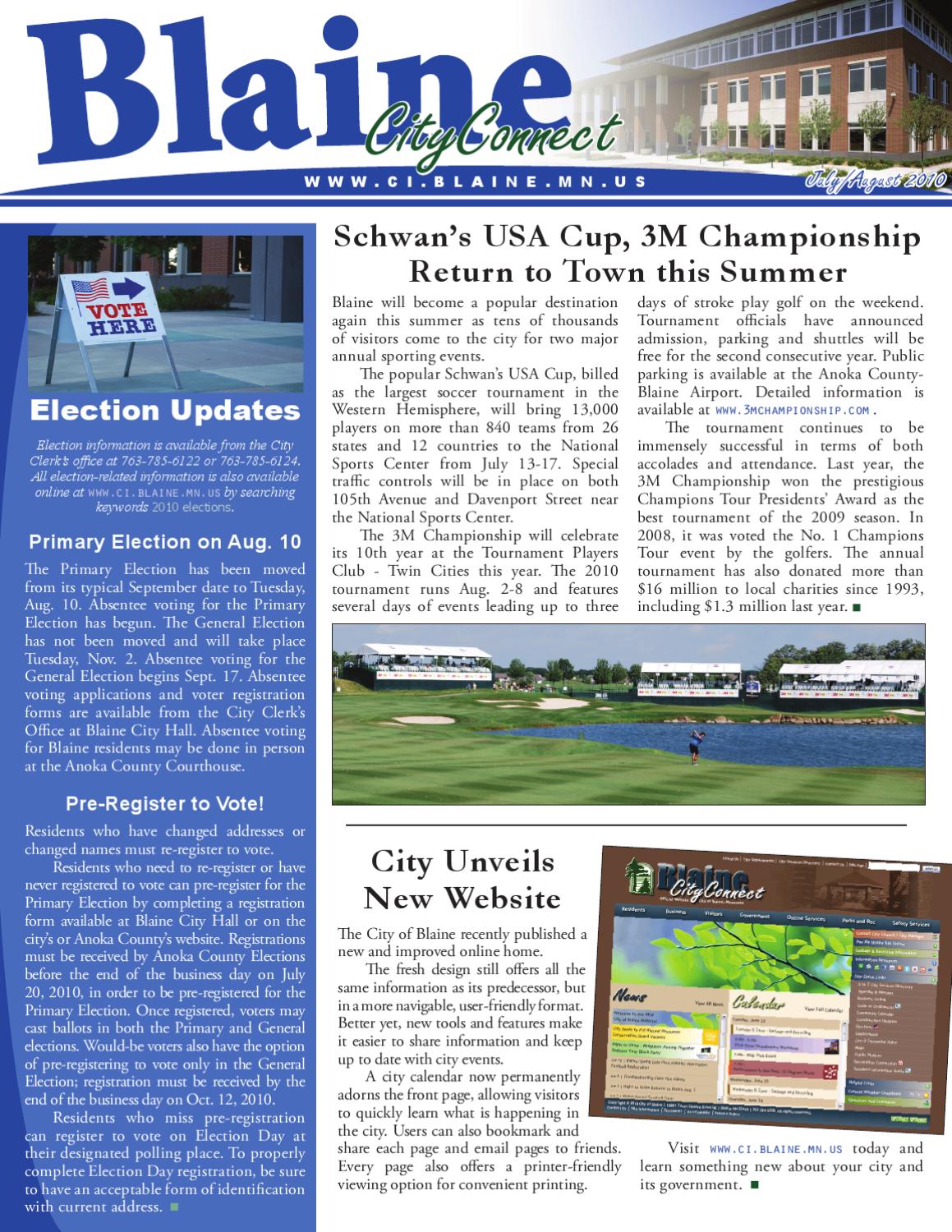 Blaine CityConnect 2010 Jul/Aug by City of Blaine Issuu