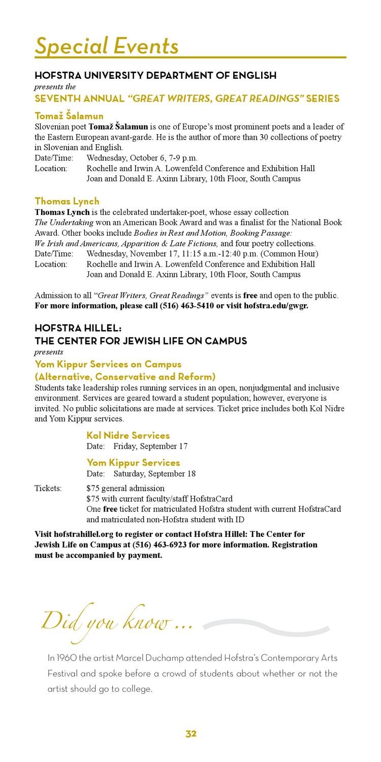 Hofstra Cultural Center Calendar Of Events By Hofstra University Issuu