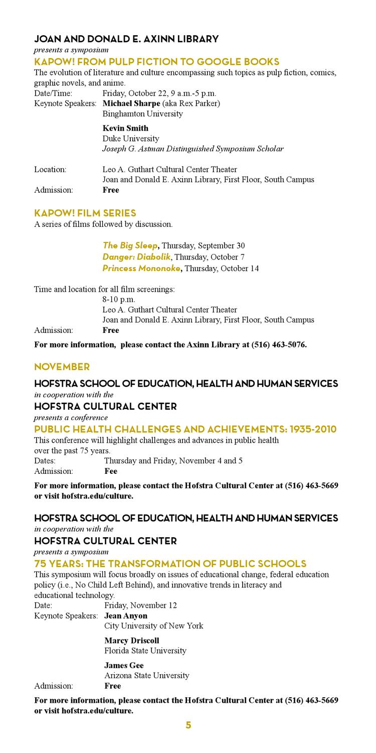Hofstra Cultural Center Calendar Of Events By Hofstra University Issuu