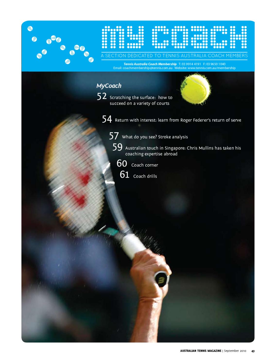 My Coach September 2010 issue by Tennis Australia Issuu