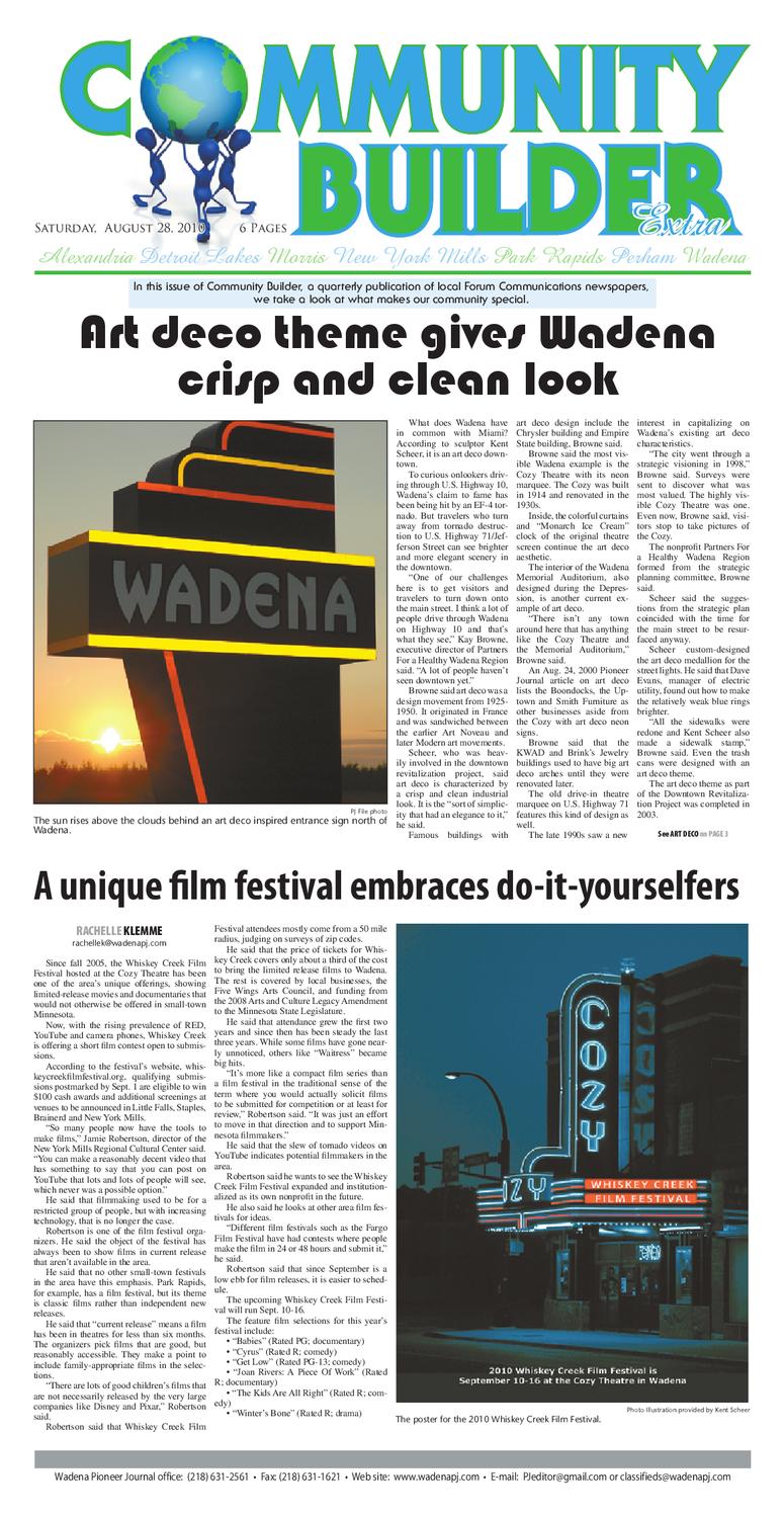 Community Builder Extra by Wadena Pioneer Journal Issuu
