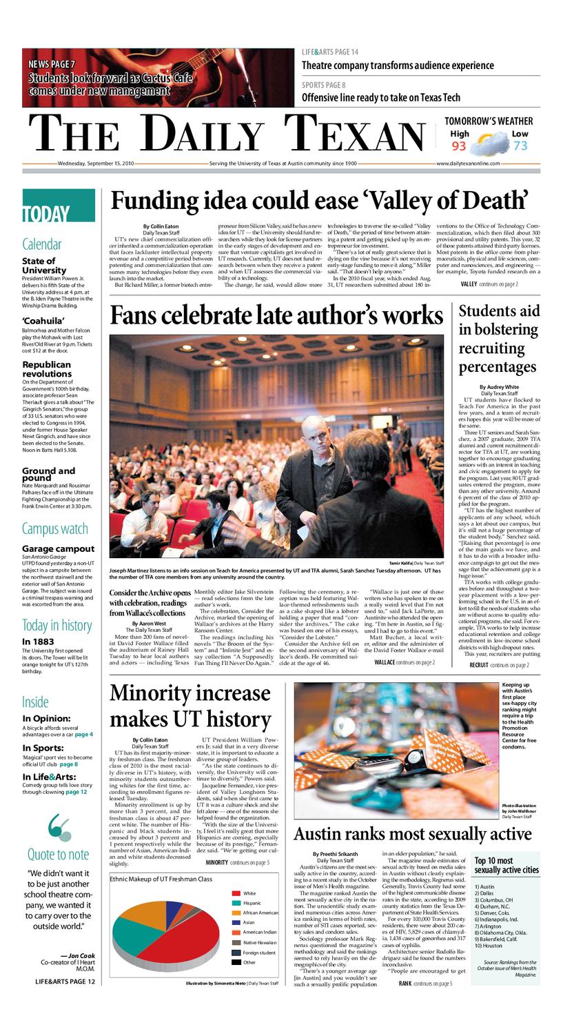 The Daily Texan 9-15-10 by The Daily Texan - Issuu