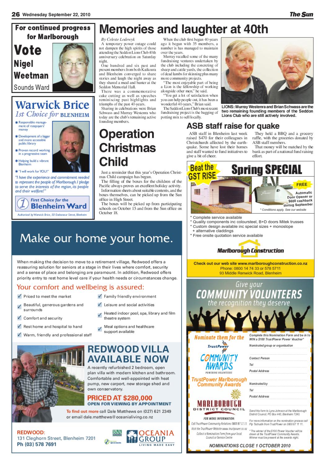 Sun newspaper Blenheim by The Blenheim Sun Issuu