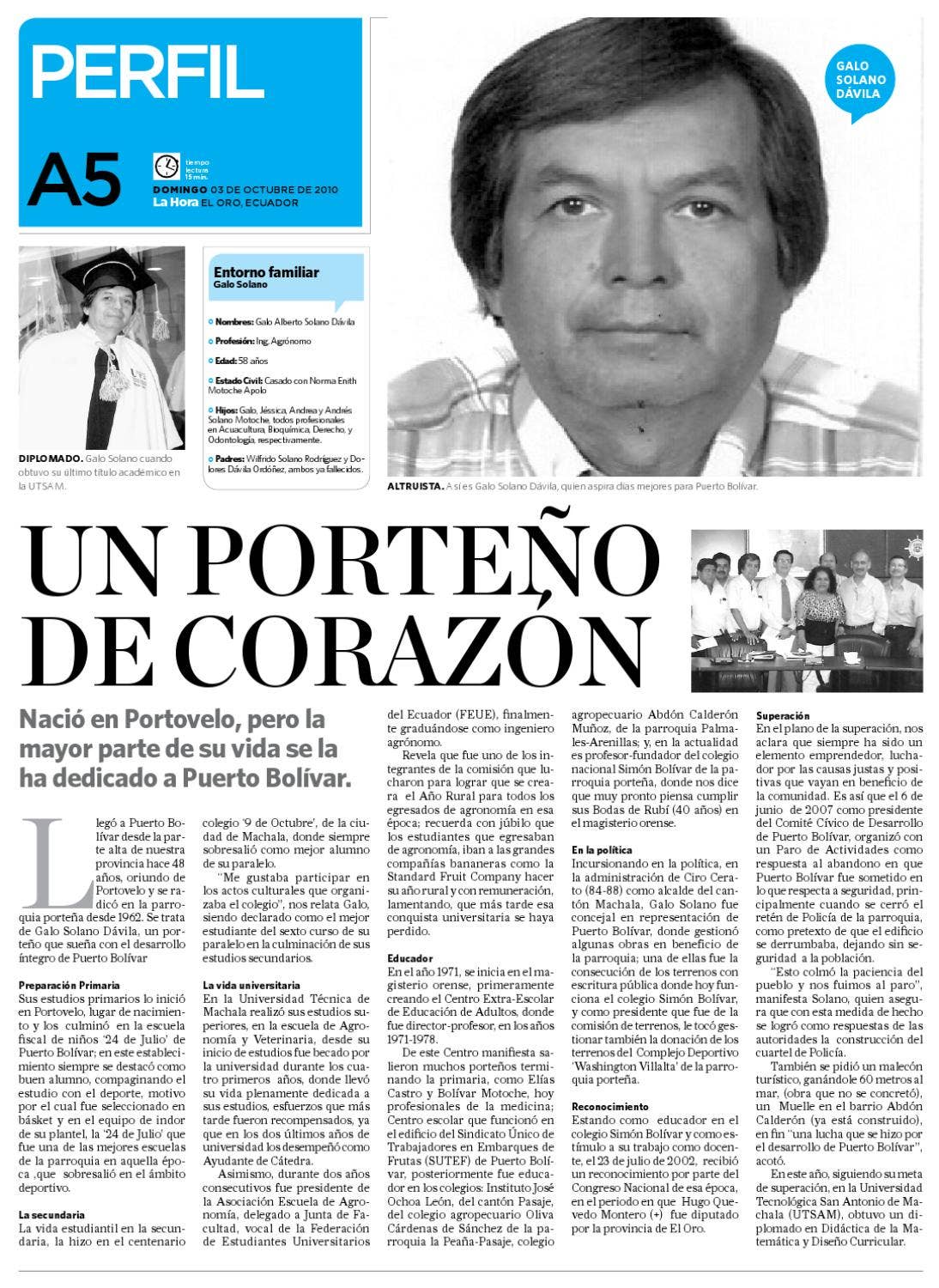 Diario La Hora El Oro 03 octubre 2010 by LA HORA Ecuador - Issuu