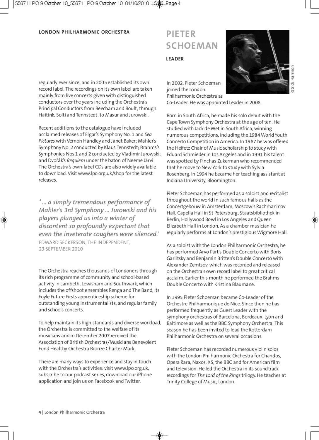 LPO Programme notes - 9 October by London Philharmonic Orchestra - Issuu
